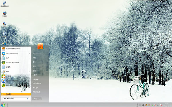 雪花覆盖唯美风景主题