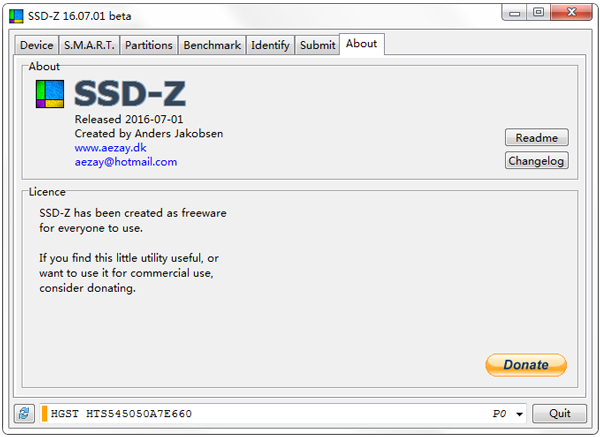 SSD-Z(��̬Ӳ�̼�⹤��) V16.07.01 ��ɫ��