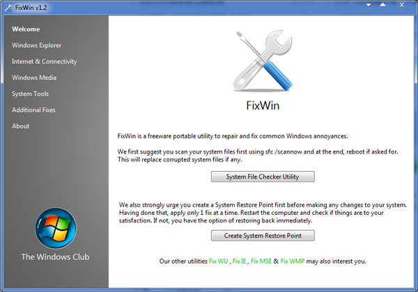  FixWin(ϵͳ�޸�����) V1.2 ��ɫ��
