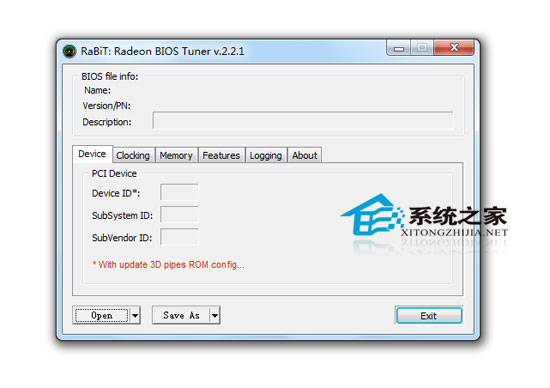 Radeon BIOS Tuner(�Կ�BIOS�༭�޸�) V2.2.1 ��ɫӢ�İ�