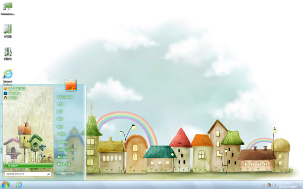 手绘小镇Win8桌面主题