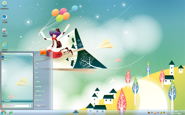 飞翔的纸飞机W8壁纸